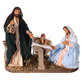 Animated Neapolitan Nativity set, 14 cm