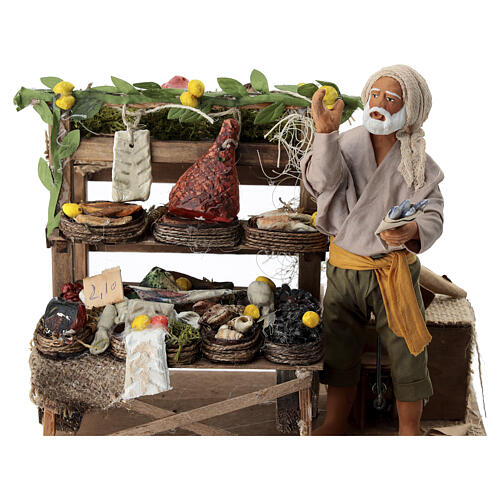 Animated nativity scene, fishmonger 14 cm 4
