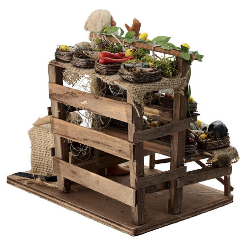 Animated nativity scene, fishmonger 14 cm 6