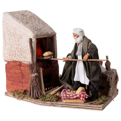 Animated nativity scene figurine, baker 12 cm 2