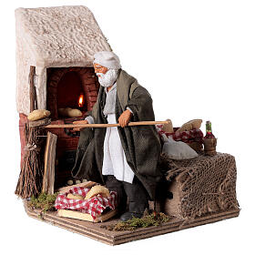 Animated nativity scene figurine, baker 12 cm