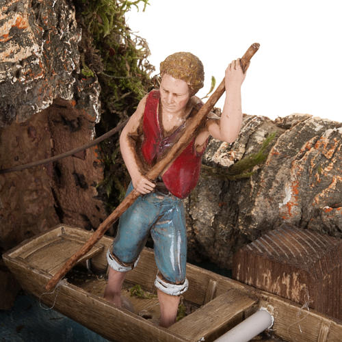 Statua presepe in movimento barcaiolo 10 cm 2