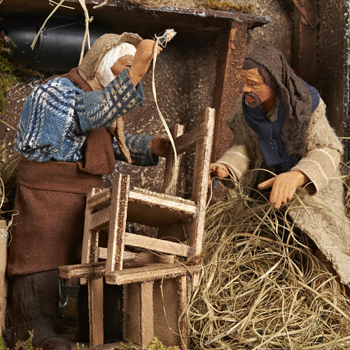 Animated Nativity scene set, chair repairmen 12 cm 2