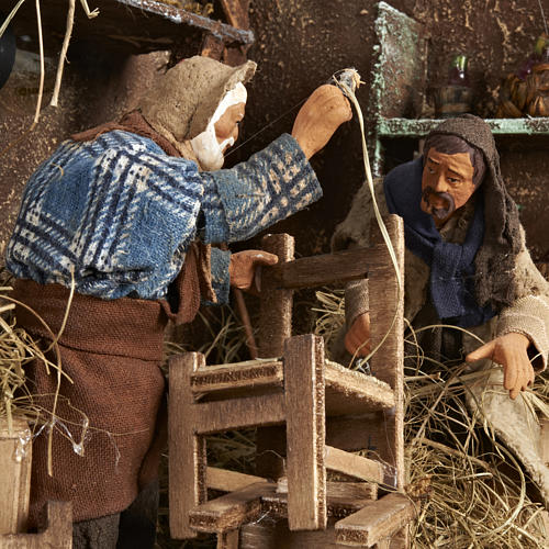Animated Nativity scene set, chair repairmen 12 cm 5
