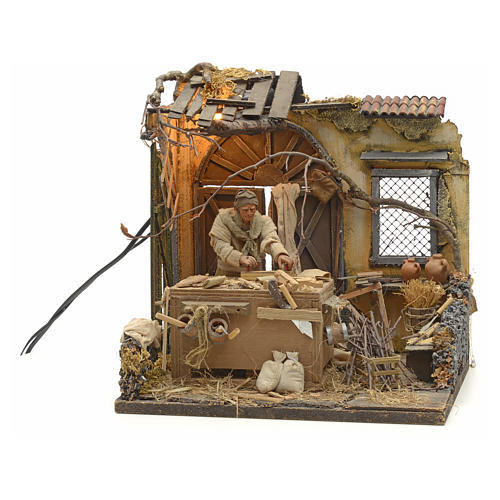 Santon animé, menuisier milieu crèche 14 cm 10