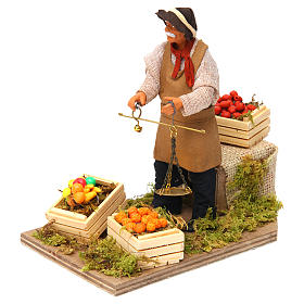 Santon animé, marchand de légumes crèche 14 cm