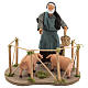 Animated Nativity scene figurine, man feeding pigs 14cm s1