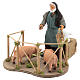 Animated Nativity scene figurine, man feeding pigs 14cm s3