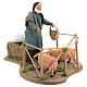 Animated Nativity scene figurine, man feeding pigs 14cm s4