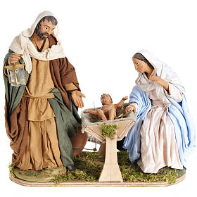 Neapolitanische Krippe: Christi Geburt mit Bewegung 24 cm