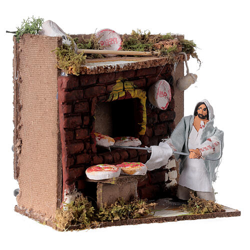 Animated nativity scene figurine, 6 cm pizza maker 3