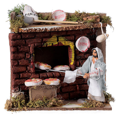 Animated nativity scene figurine, 6 cm pizza maker 1