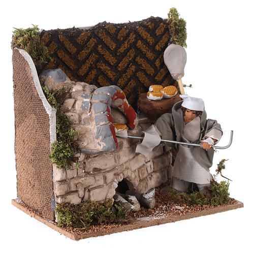 Animated nativity scene figurine, 6 cm moving baker 3
