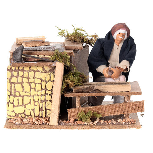 Animated nativity scene figurine, 10 cm carpenter 1