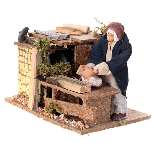 Santon animé pour crèche, menuisier 10 cm 2