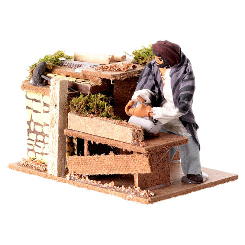Animated nativity scene figurine, 8 cm carpenter 2