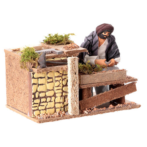Animated nativity scene figurine, 8 cm carpenter 3