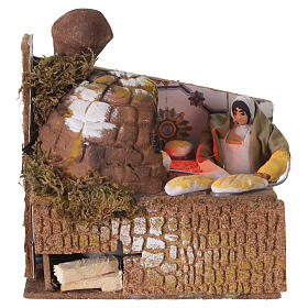 Santon animé pour crèche, boulangère 10 cm