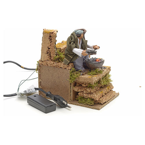 Marronnier, santon animé 1 led effet feu 14x9 cm 6