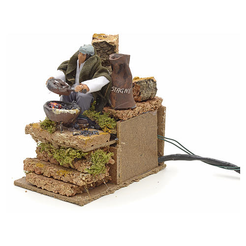 Marronnier, santon animé 1 led effet feu 14x9 cm 2