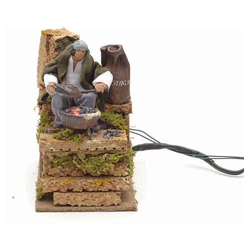 Vendedor de castanhas 1 Led efeito chama 14x9 cm 4