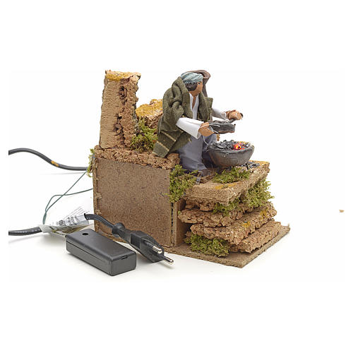 Vendedor de castanhas 1 Led efeito chama 14x9 cm 3