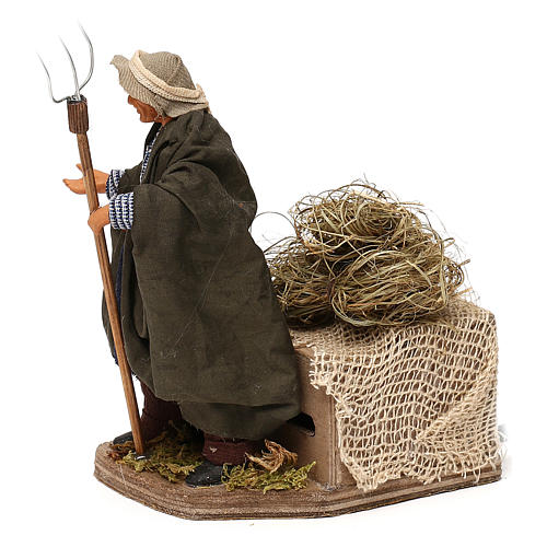 Animated Nativity scene figurine, farmer, 12 cm 2