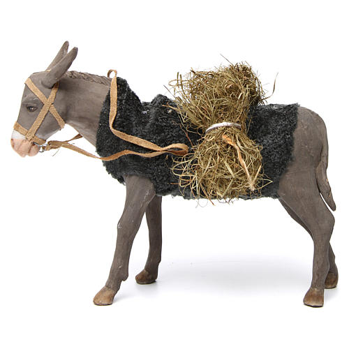 Asino in movimento 24 cm presepe napoletano 1