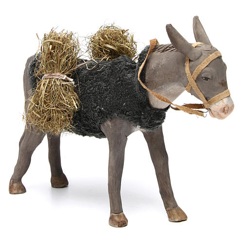 Asino in movimento 24 cm presepe napoletano 3