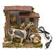 Animated manger scene setting, cowshed 8 cm s4