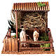 Animated nativity figurine, stable with moving horses 15x23x20cm s1