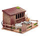 Ferme Avec Moutons Pour Crèche De Noël - 15x20x15cm, En Bois Et Liège, Pour Figurines 8-10cm, Fabriqué En Italie