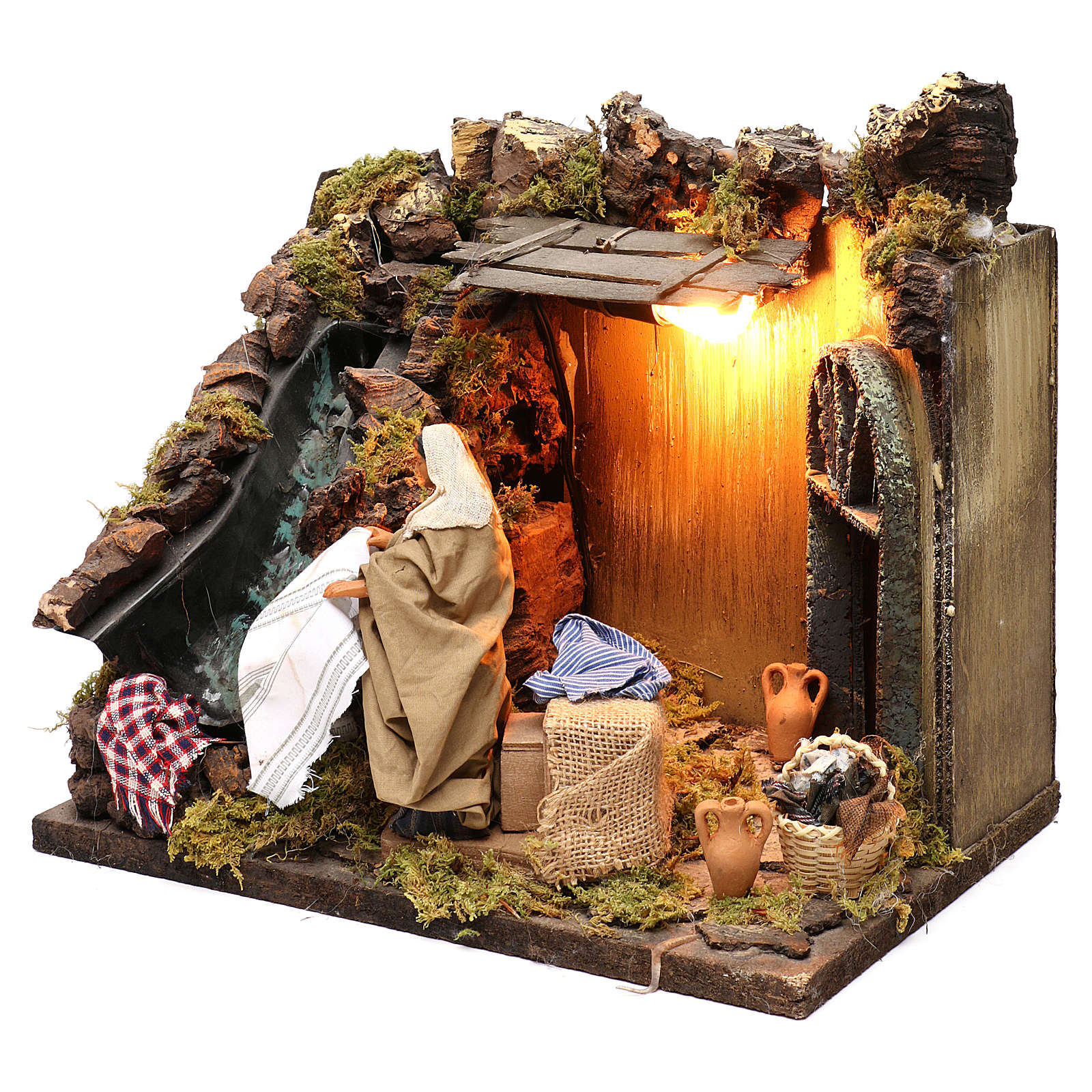 Animated Nativity scene figurine, laundress, 12 cm | online sales on ...