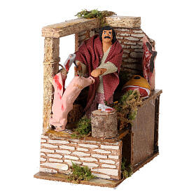Animated nativity scene figurine, 8cm butcher 14x9cm