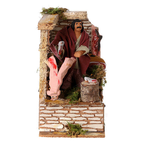 Animated nativity scene figurine, 8cm butcher 14x9cm 1