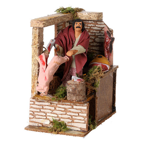 Animated nativity scene figurine, 8cm butcher 14x9cm 2
