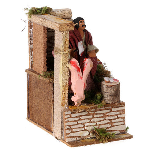 Animated nativity scene figurine, 8cm butcher 14x9cm 3
