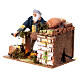Animated nativity scene figurine, 8cm shepherd with roasting jac s3