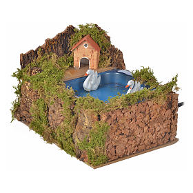 Movimento presepe: Cigni in movimento sul lago cm. 13x18