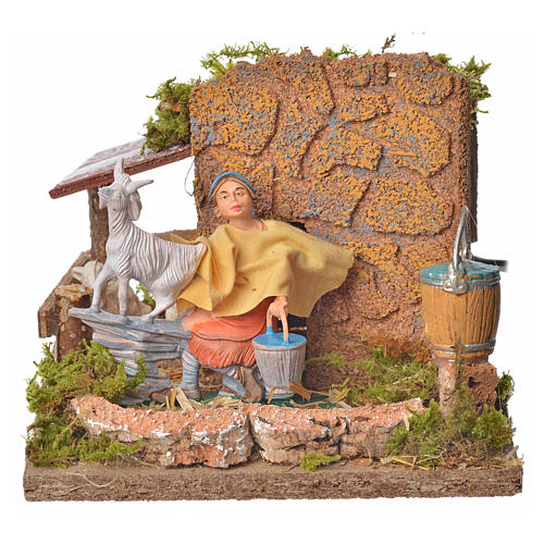 Animated nativity scene figurine, shepherd with sheep, 10 cm 1