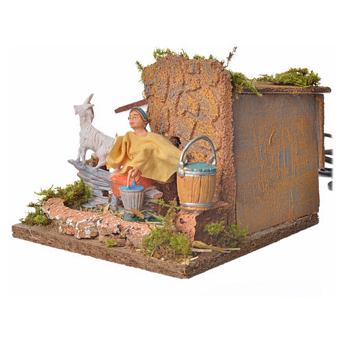 Animated nativity scene figurine, shepherd with sheep, 10 cm 3