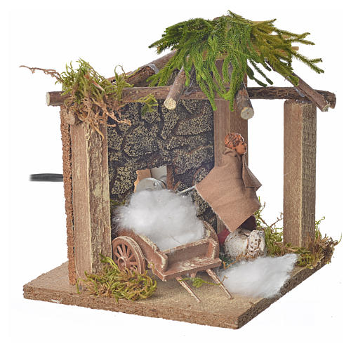 Animated nativity scene figurine, sheep shearer, 10 cm 2
