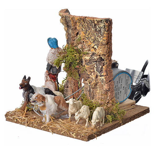 Pasterz z owcami i psem ruchoma figurka szopka 10 cm 3