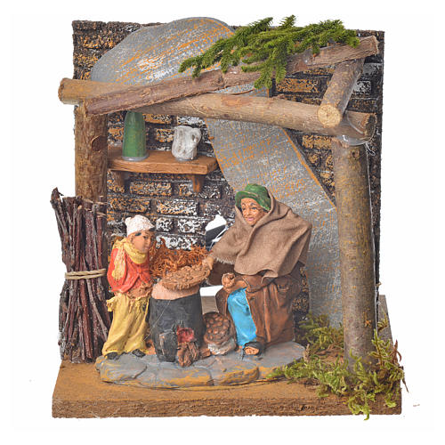 Animated nativity scene figurine, chestnut seller, 10 cm 1