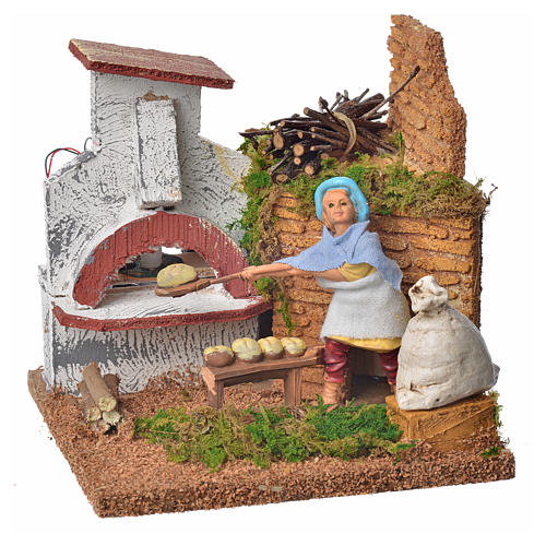Animated nativity scene figurine, baker, 10 cm 1