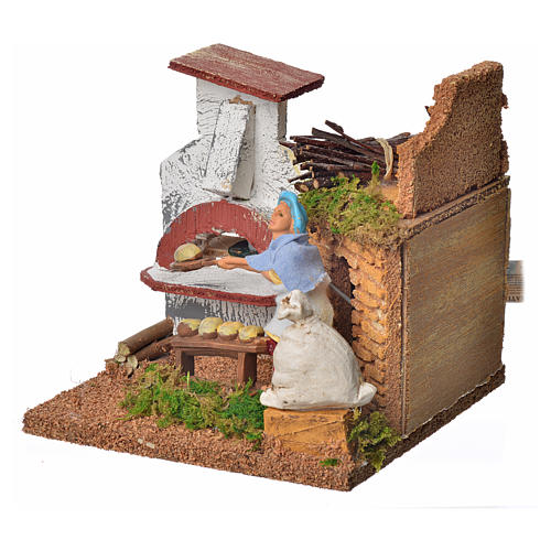 Animated nativity scene figurine, baker, 10 cm 3