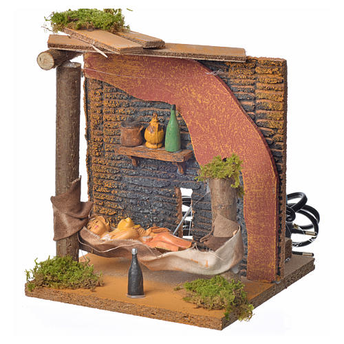 Animated nativity scene figurine, sleeping man, 10 cm 2