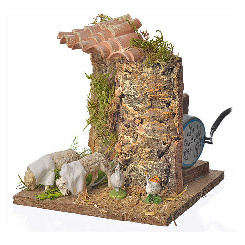 Animated nativity scene figurine, sheep browsing 12-18cm 2