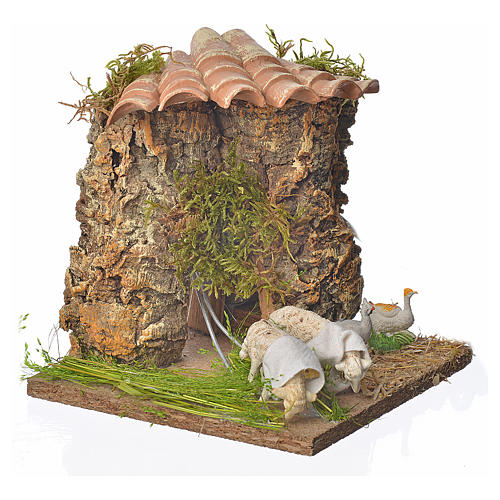 Animated nativity scene figurine, sheep browsing 12-18cm 3