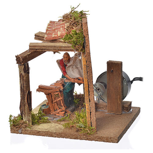 Animated nativity scene figurine, carpenter, 10 cm 2